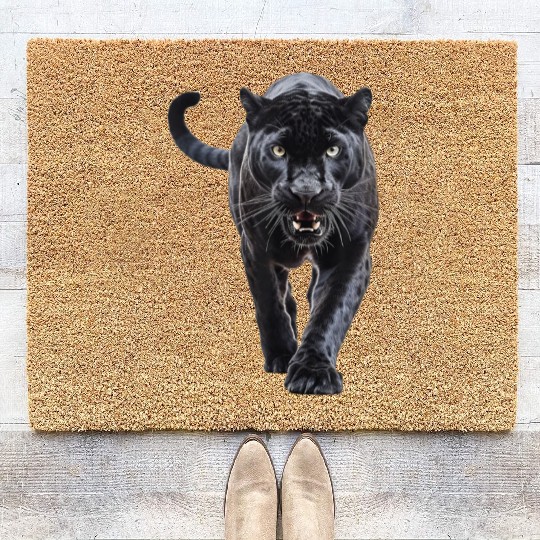 panther walking lovers leopard Coir Doormats