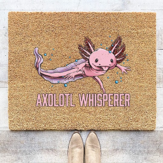 Axolotl Whisperer Salamander Animal Lover Amphibia Coir Doormats