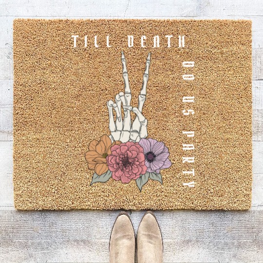 Funny Bachelorette Party Til Death Do Us Party Coir Doormats