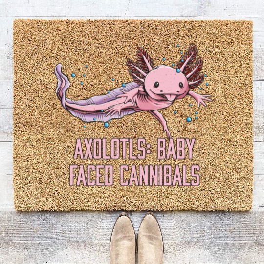 Baby Faced Cannibals Axolotl Animal Lover Salamand Coir Doormats