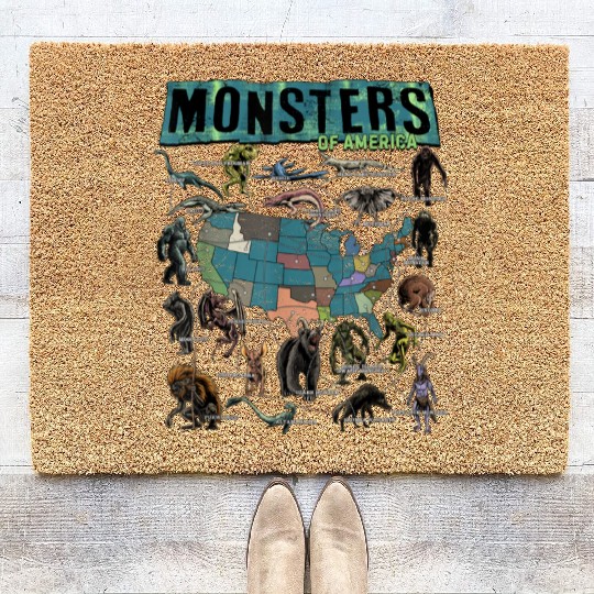 Cryptid Monsters Folklore Creature Cryptozoology Coir Doormats
