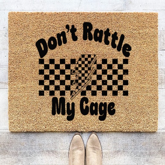 Don't Rattle My Cage, Lightning Bolt, Checkerboard Coir Doormats