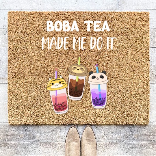 Boba Tea Made Me Do It Bubble Japan K-pop Korean Coir Doormats