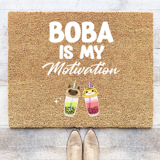 Boba Is My Motivation Bubble Japan K-pop Korean Coir Doormats
