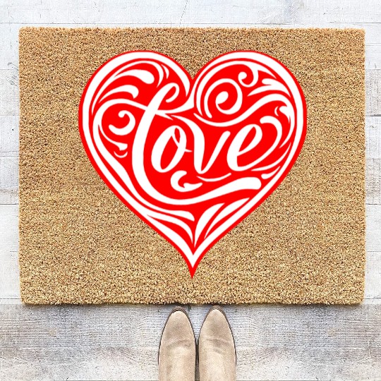 Tribal Love Heart LIKE US ON FACEBOOK # Coir Doormats