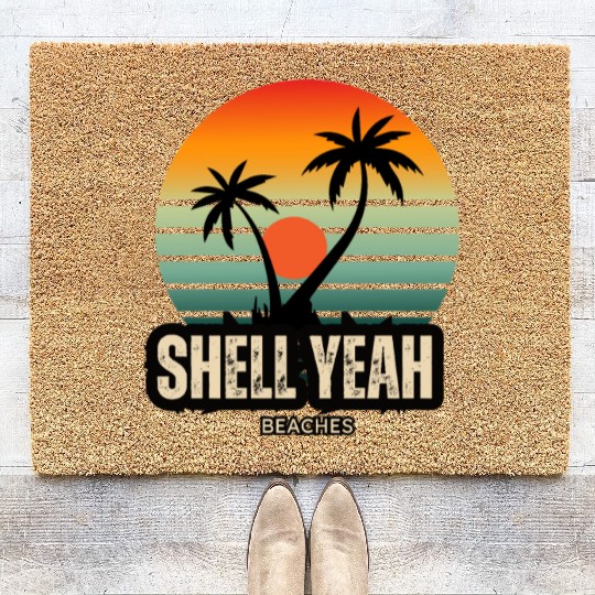 Shell Yeah Beaches Sunset Serenity Summer Holidays Coir Doormats
