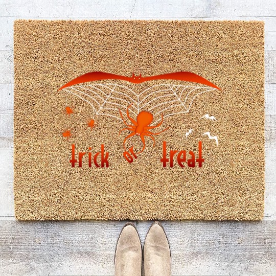 trick or treat spiders Coir Doormats