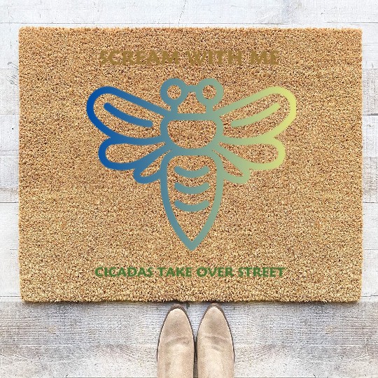 Wildlife Animal Lover Gift Fascinating Cicada-Art Coir Doormats