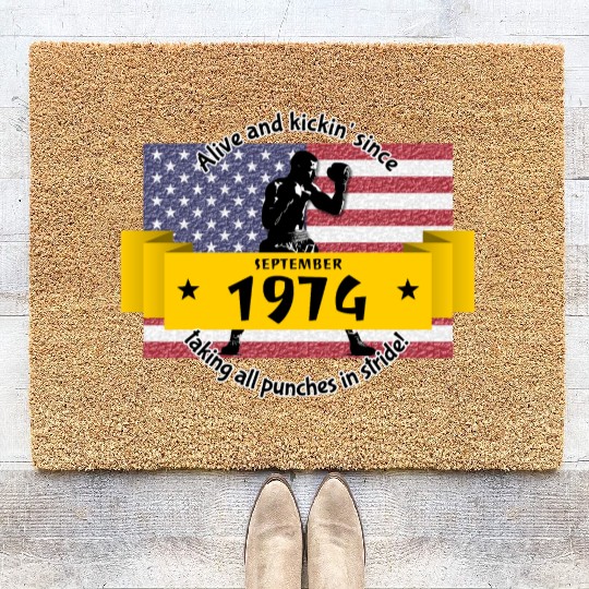 50th birthday Alive and kickin since 09/1974 Coir Doormats