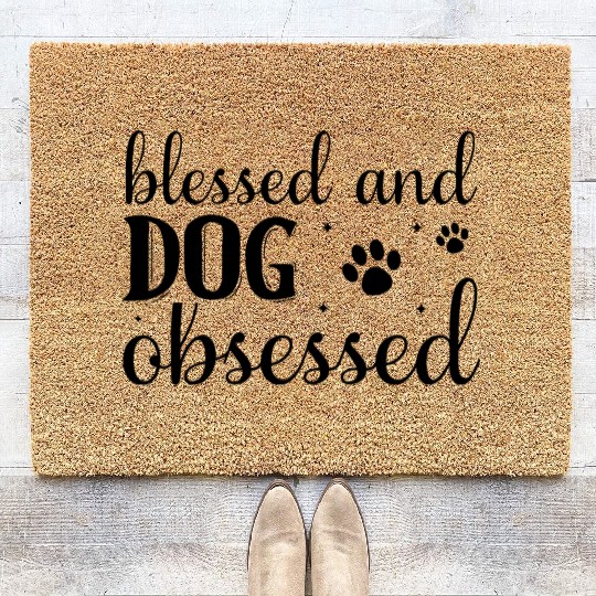 Blessed And Dog Obsessed 01 Coir Doormats