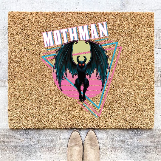 Mothman Retro Vintage Monster Creepy Cryptid Coir Doormats