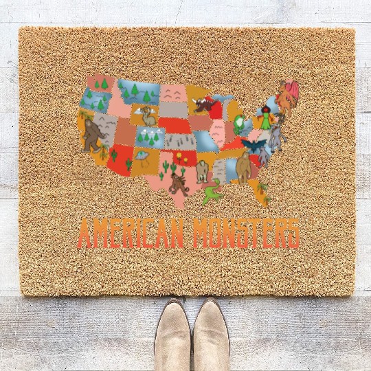 American Monsters Cryptid Monsters Myth Creatures Coir Doormats