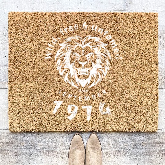 50th birthday Wild, free & untamed since 09/1974 Coir Doormats