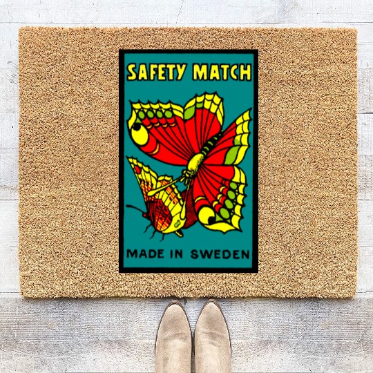 Swedish Safety Matches Butterflies Coir Doormats