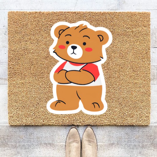 A nostalgic picture of a teddy bear Coir Doormats