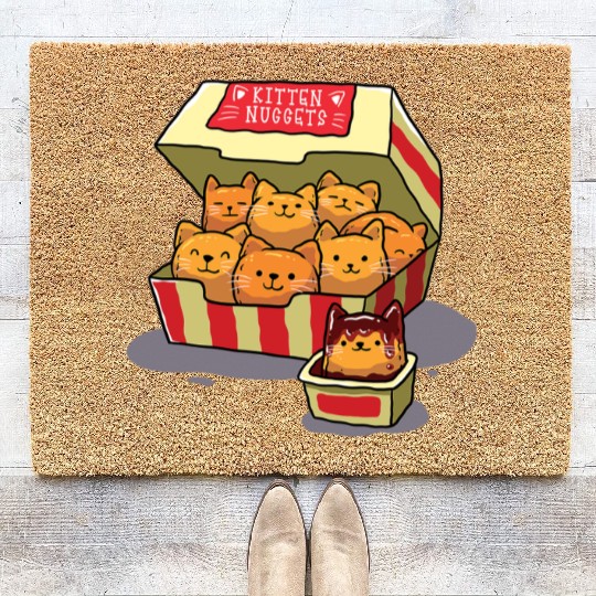 Kitten Nuggets Food Cat Lover Coir Doormats