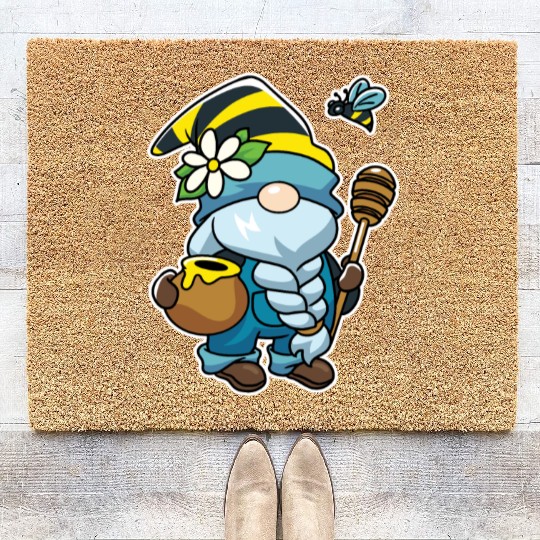 Honey Gnome Bees Beekeeper Coir Doormats