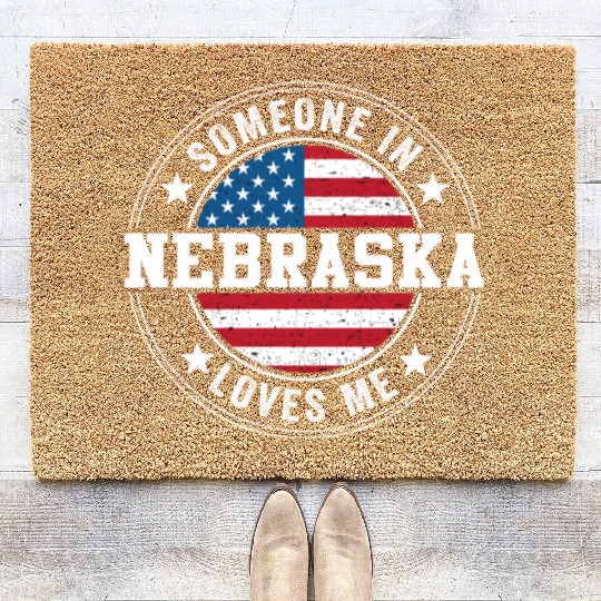 Someone In Nebraska Loves Me Coir Doormats