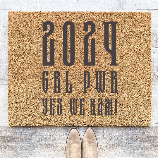 Kamala Harris 2024 | Political Memes and Girl Powe Coir Doormats