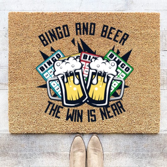 Bingo And Beer The Win is Near Daubers Coir Doormats