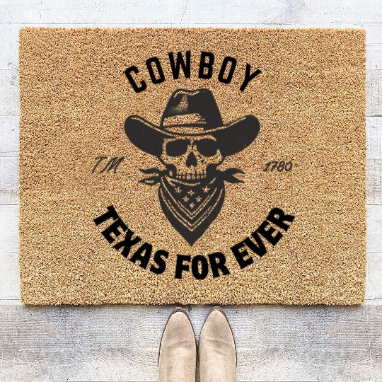 cowboy texas for ever Premium Coir Doormats