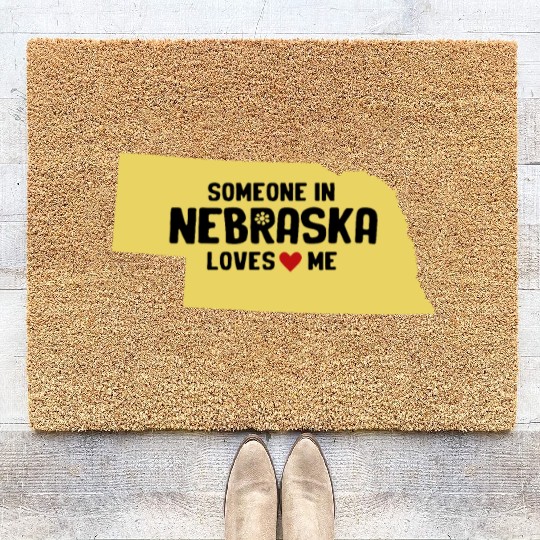 Someone In Nebraska Loves Me Coir Doormats