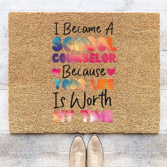 School Counselor Watercolor I Coir Doormats
