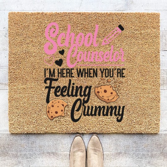 School Counselor Pun Cookie School Coir Doormats