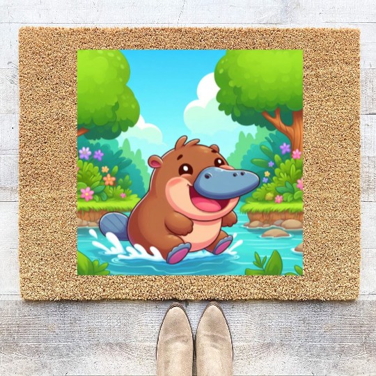 The hippo-platypus Coir Doormats
