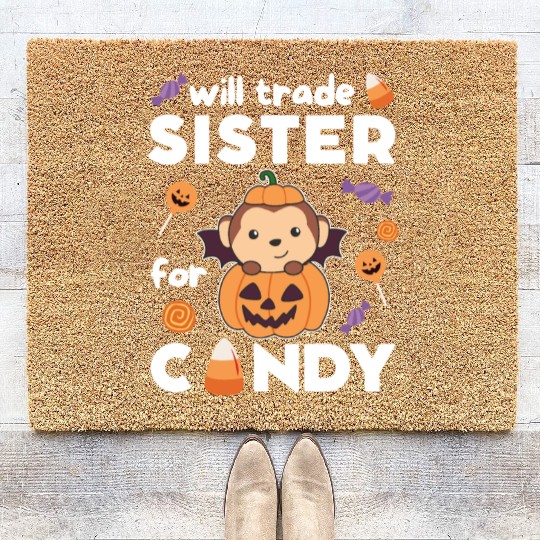 Monkey Halloween Trade Sister For Candy Coir Doormats
