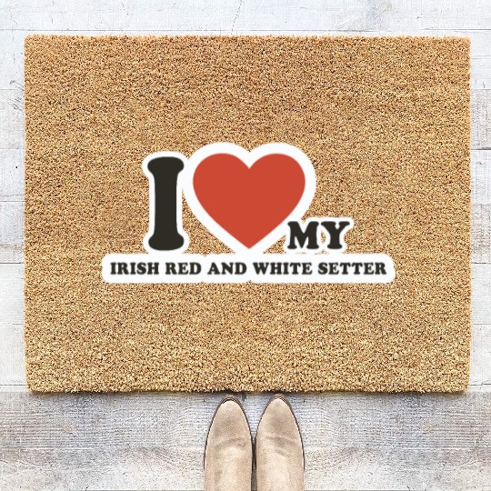 I-LOVE Pet Dog Dog-breed Irish Red And White Coir Doormats