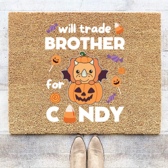 Triceratops Halloween Trade Brother For Candy Coir Doormats