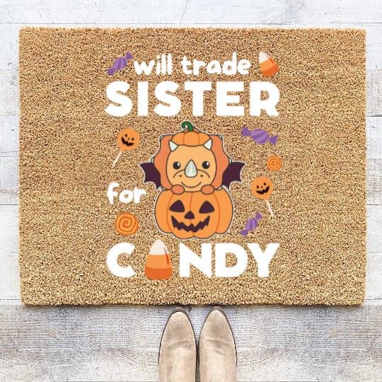 Triceratops Halloween Trade Sister For Candy Coir Doormats