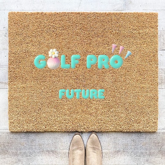 Golf Pro Future - 3D daisy and golf tees Coir Doormats