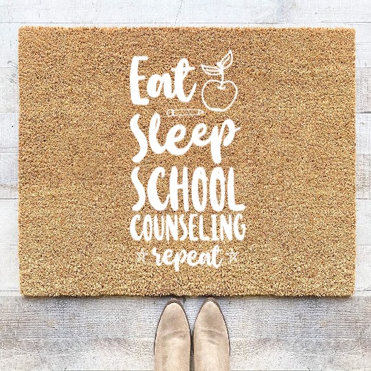 School Counselor Eat Sleep School Coir Doormats