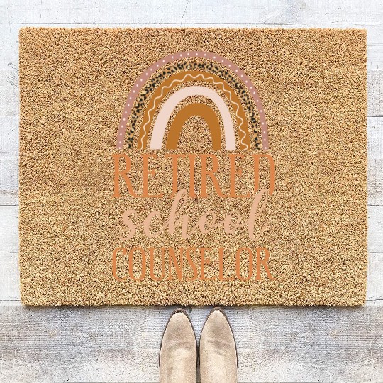 School Counselor Retired Rainbow Coir Doormats