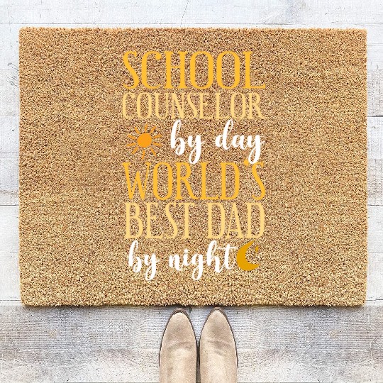 School Counselor Dad School Coir Doormats
