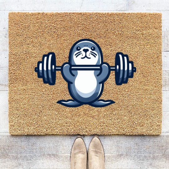 Seal dumbbell gym fitness workout training Coir Doormats