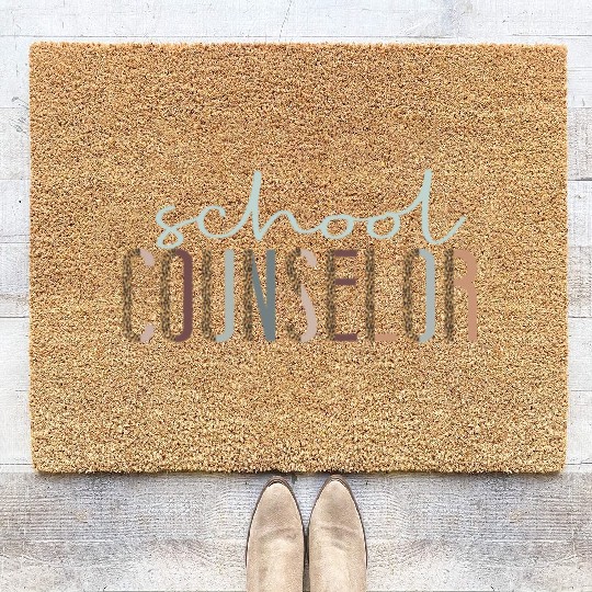 School Counselor Leopard Cheetah Coir Doormats
