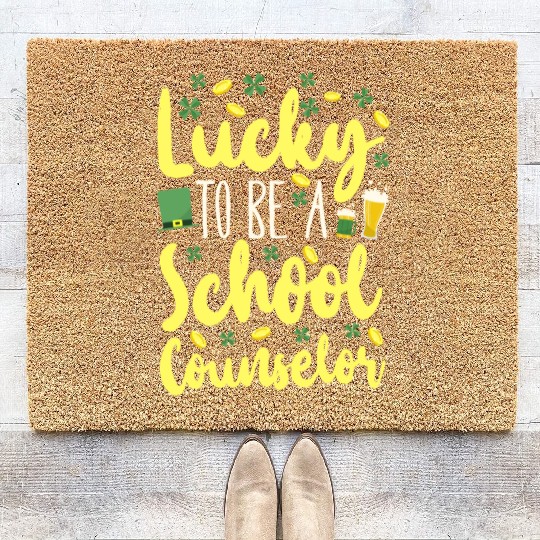 School Counselor St Patricks Day Coir Doormats