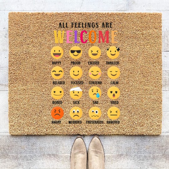 School Counselor All Feelings Are Coir Doormats