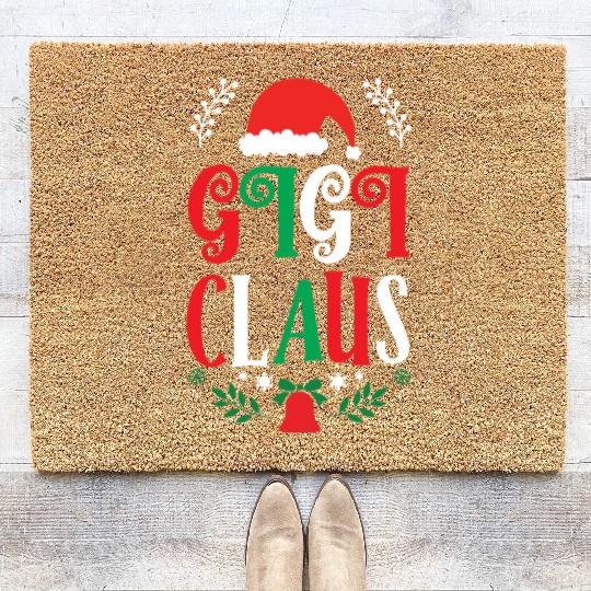 Gigi Claus Christmas Family Group Matching Pajama Coir Doormats