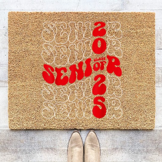 Class of 2025 Senior 2025 Graduation Groovy Back T Coir Doormats