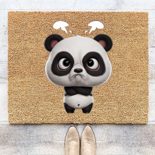 Cute Panda - Kawaii Angry Coir Doormats