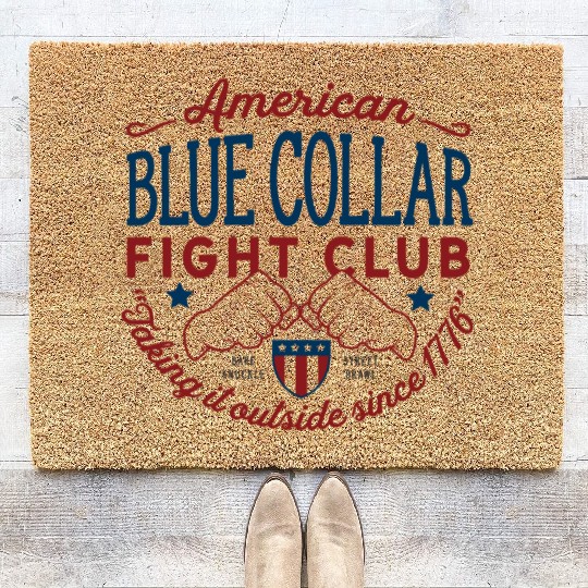 Blue Collar Fight Club Working Class Design Coir Doormats