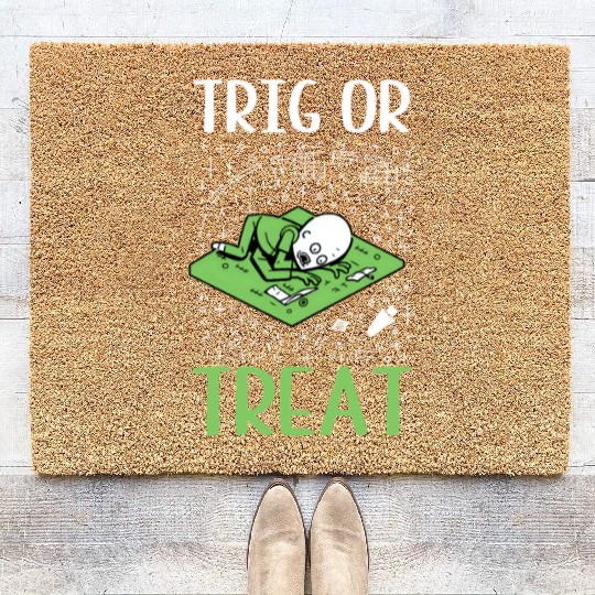 Halloween Math Teacher Trig Or Treat Zombie Coir Doormats