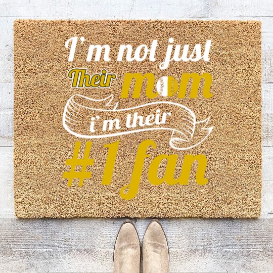 #1 Fan Softball Mom Funny Mommy Mother's Day Coir Doormats