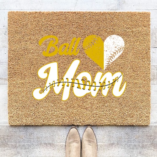 Softball Mom Funny Mommy Mother's Day Coir Doormats