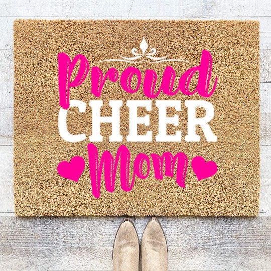 Proud Cheer Mom Cheerleading Mommy Mother's Day Coir Doormats
