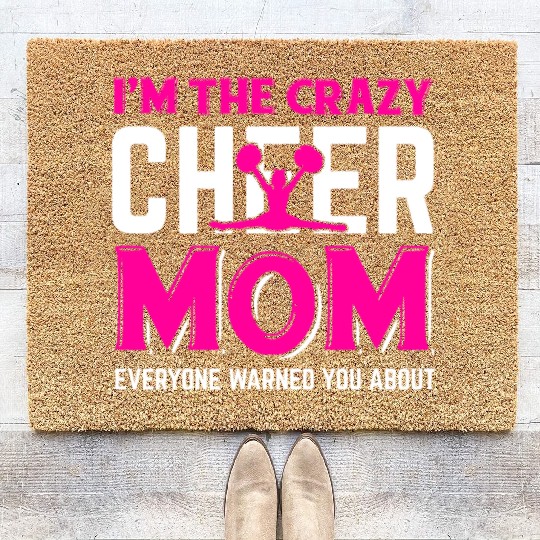 Crazy Cheer Mom Cheerleading Mommy Mother's Day Coir Doormats